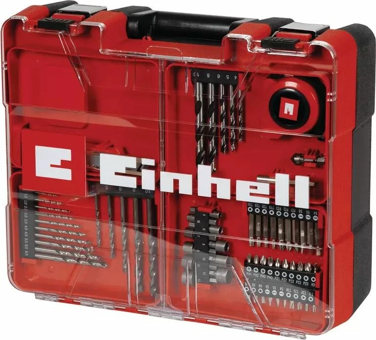 Shurubillë pa kabllo Einhell TE-CD 18/40 Li-i +64, e zezë/e kuqe, set me 2 bateri dhe 64 pjesë