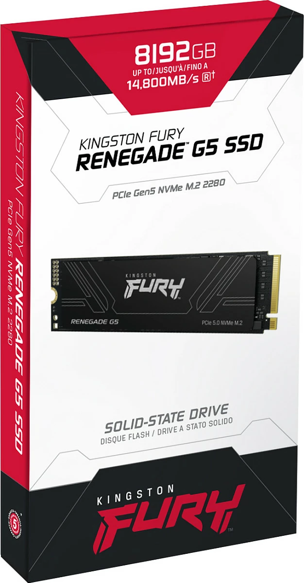 SSD i brendshëm Kingston FURY Renegade G5 M.2 2280 NVMe PCIe 5.0, 8TB, 14800/14000MB/s