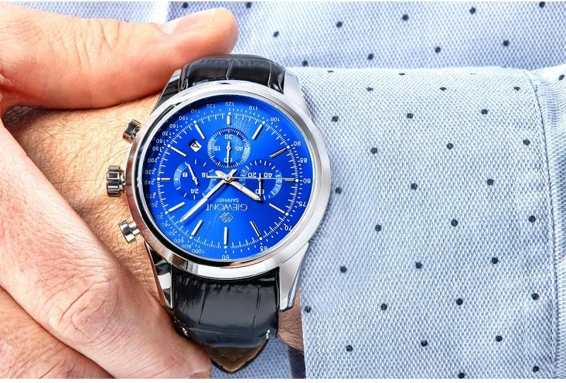 Orë dore meshkuj Giewont GW7650-A3, silver blue, set