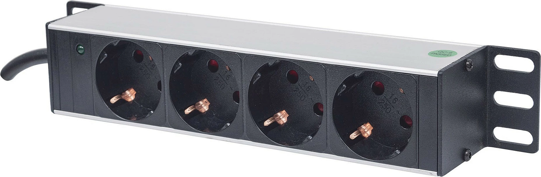 PDU rack Intellinet 10" 1U, 4x prizë Type F, kabllo 1.8m, gri