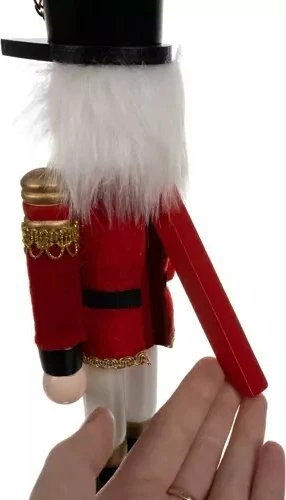 Figurinë dekorative arrëthyes Kaemingk 31 cm, dru/tekstil, kuqe/zezë