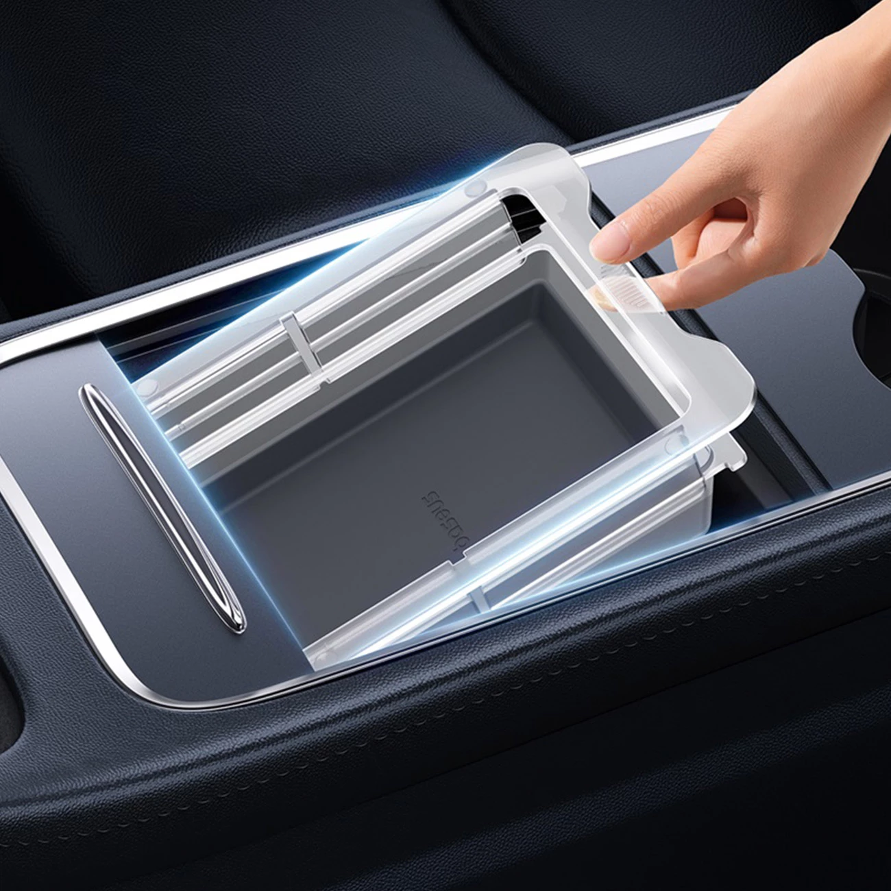 Organizator makine Baseus T-Space Series për Tesla Model 3/Y, silikon, gri