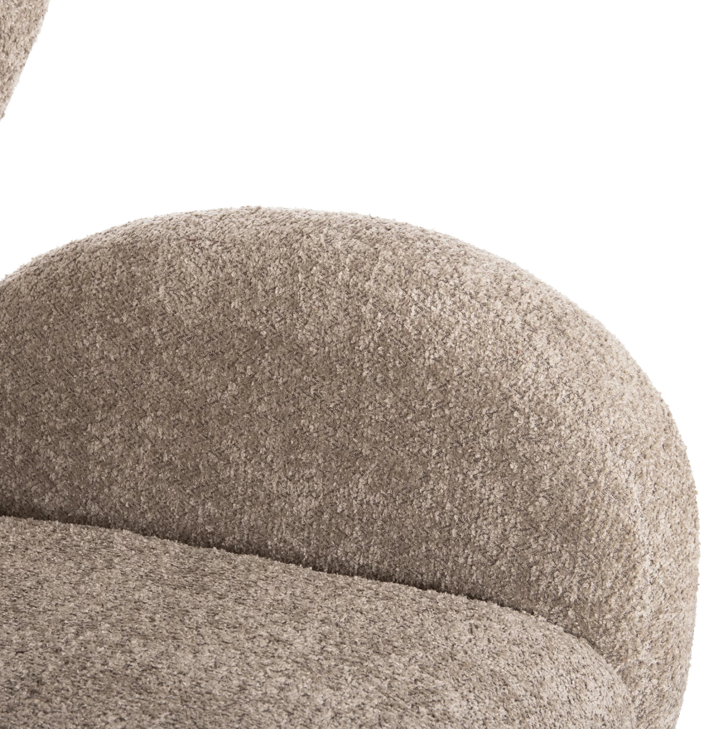 Karrige KRYLY FH9593.07, pëlhurë boucle bezhë, këmbë druri të zeza, 83x87x89H cm