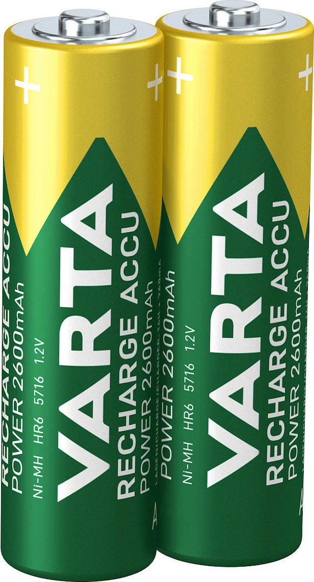 Bateri rikarikueshme VARTA 05716 AA NiMH 2600mAh 1.2V, 2 copë, Gold/Green