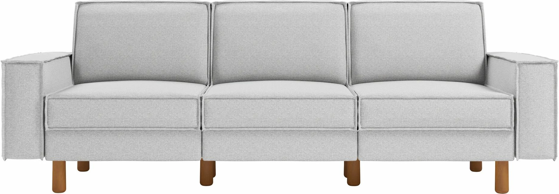 Divan treshe Atelier del Sofa, ngjyrë pebble dhe walnut, Sparrow Extra 3