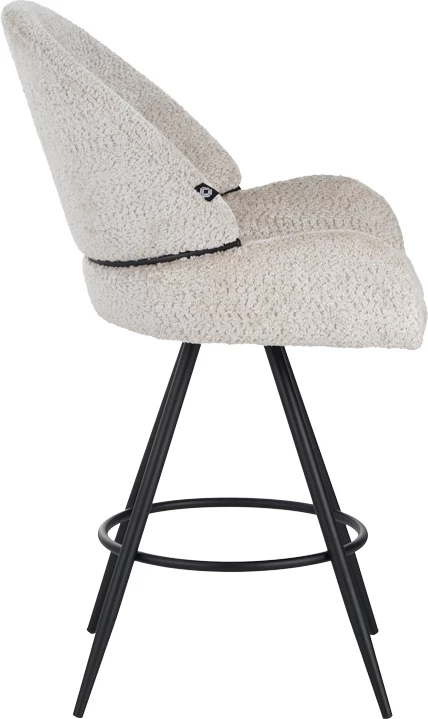 Karrige për bar rrotulluese Morea, ngjyrë bezhë, këmbë metalike të zeza, 68x66x82.5cm