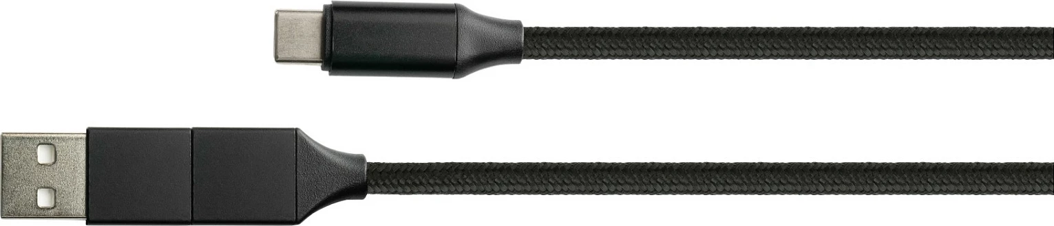 Kabllo USB-A në USB-C PYTHON Series, USB 2.0, QC 3.0, PD 60W, 1m, e zezë