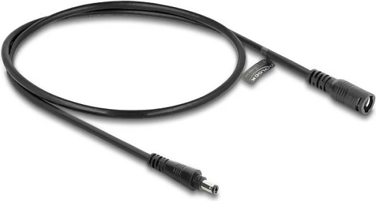 Kabllo zgjatëse DC DeLOCK 5.5 x 2.5 mm, mashkull-në-femër, me bajonetë, 0.5 m, e zezë