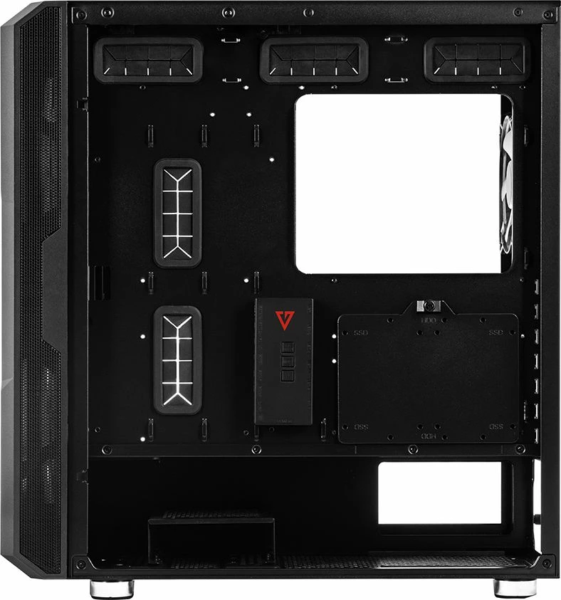 Kasë Modecom Volcano Amirani ARGB (AT-AMIRANI-PG-10-000000-0002), Midi Tower ATX, USB-C, pa PSU, e zezë