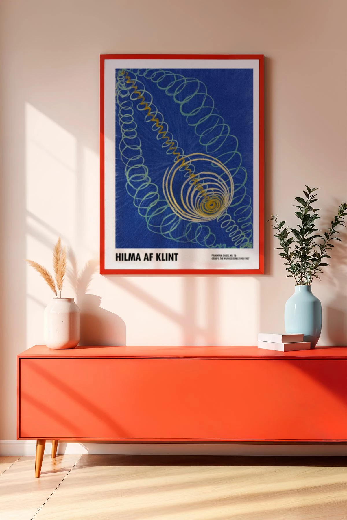 Pikturë dekorative me kornizë, MDF, Wallity, Artrnkdata27, e kuqe