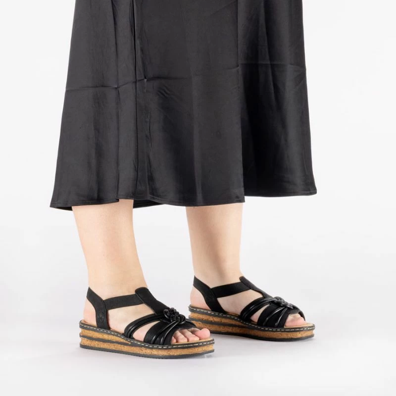 Sandale femrash Rieker 62969-00, të zeza