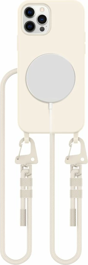 Mbështjellës Tech-Protect Magnecklace për iPhone 12 / 12 Pro, MagSafe, Bezhe me litar