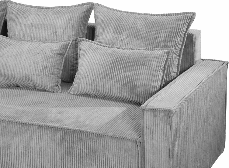 Kënd divan i kthyeshëm, hapësirë magazinimi, ngjyrë gri e çelët, Lincoln D 86, 238x148x92