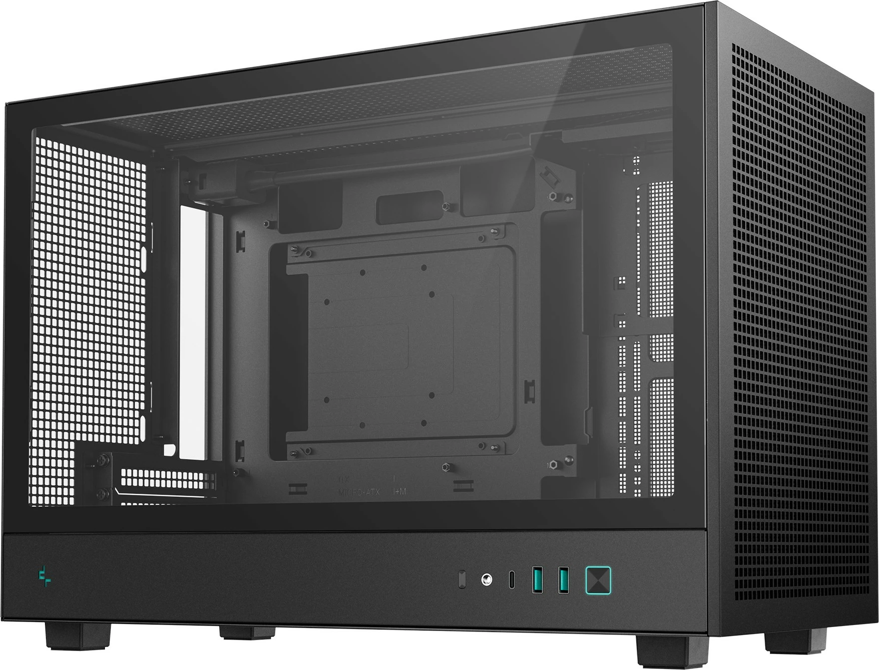 Kasë DeepCool CH260, Micro Tower, micro ATX/Mini-ITX, xham i temperuar, e zezë