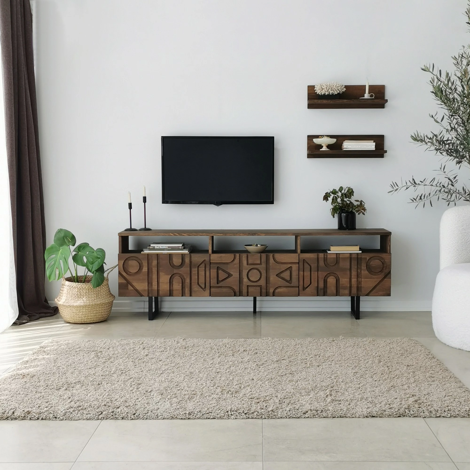 Komodë TV Hanah Home, Aristo, ngjyrë arre