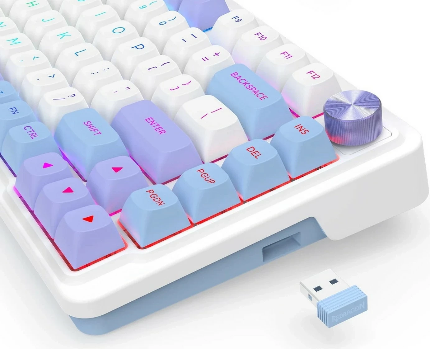 Tastierë mekanike Redragon Ucal Max K673WBP-RGB-MAX, 75%, RGB, wireless, e bardhë