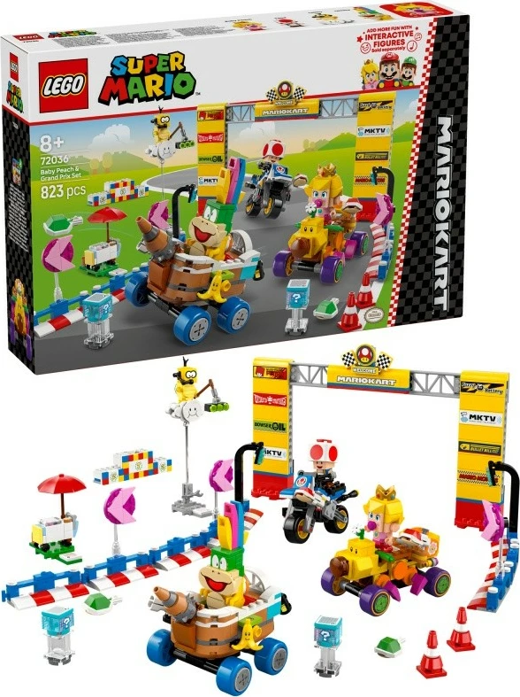 Set LEGO Super Mario Kart 72036, Baby Peach and Grand Prix, 823 pjesë