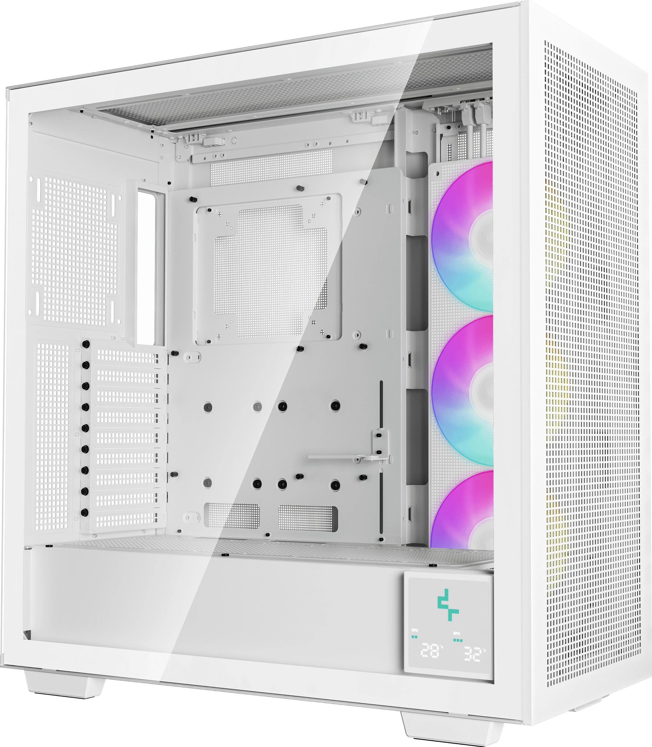 Kasë Deepcool MORPHEUS, Tower, Tempered Glass, RGB, e bardhë