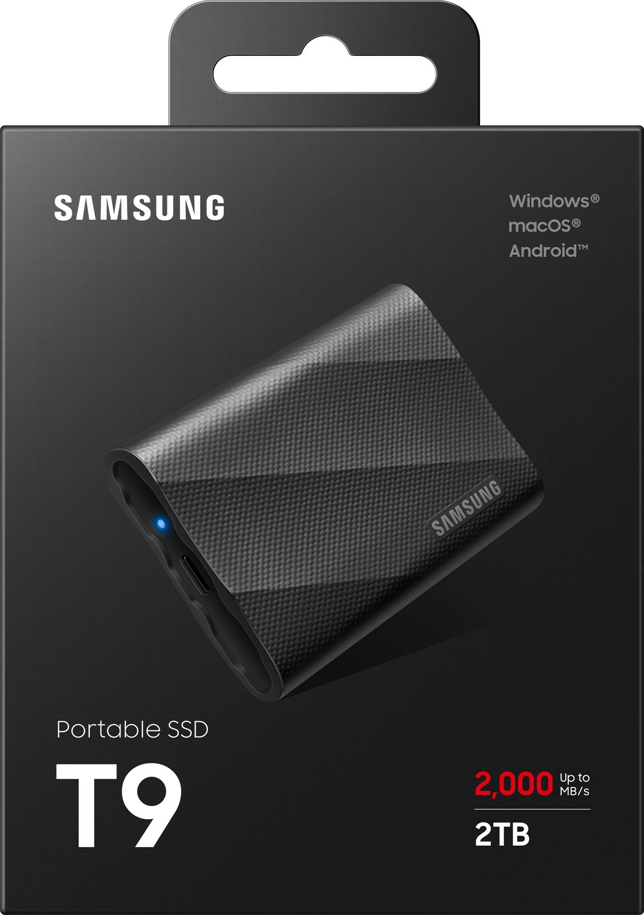SSD Samsung MU-PG2T0B, 2 TB, USB Type-C, 3.2 Gen 2, e zezë