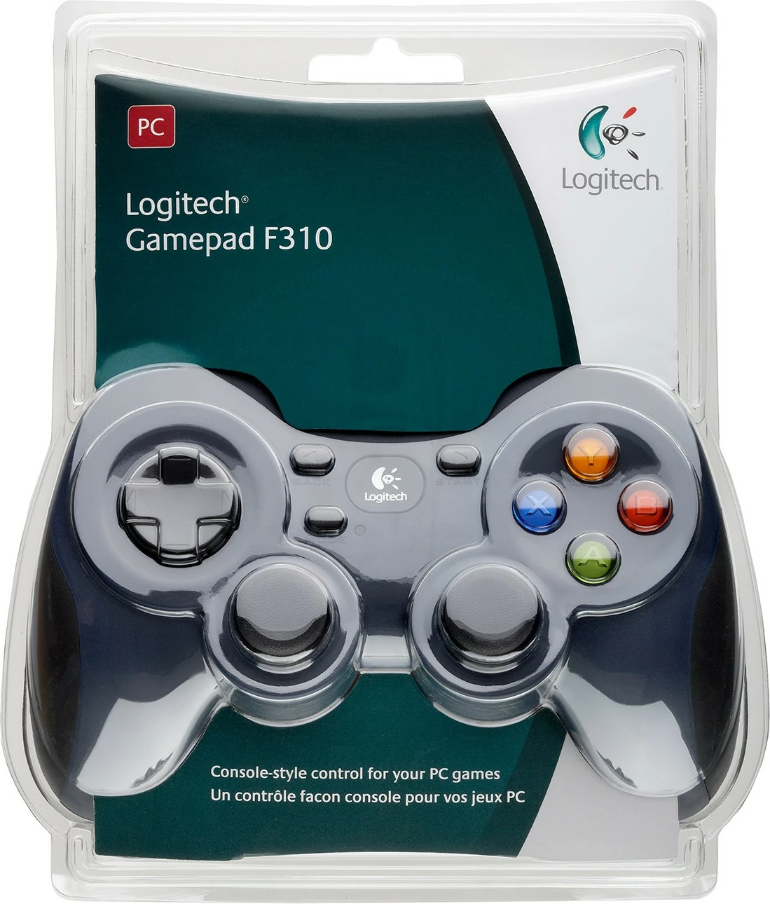 Gamepad Logitech G F310, PC, me kabllo, USB 2.0, ngjyrë zezë/blu
