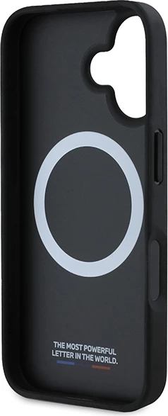 Mbështjellës BMW M Carbon Tricolor Line MagSafe për iPhone 16, Zi