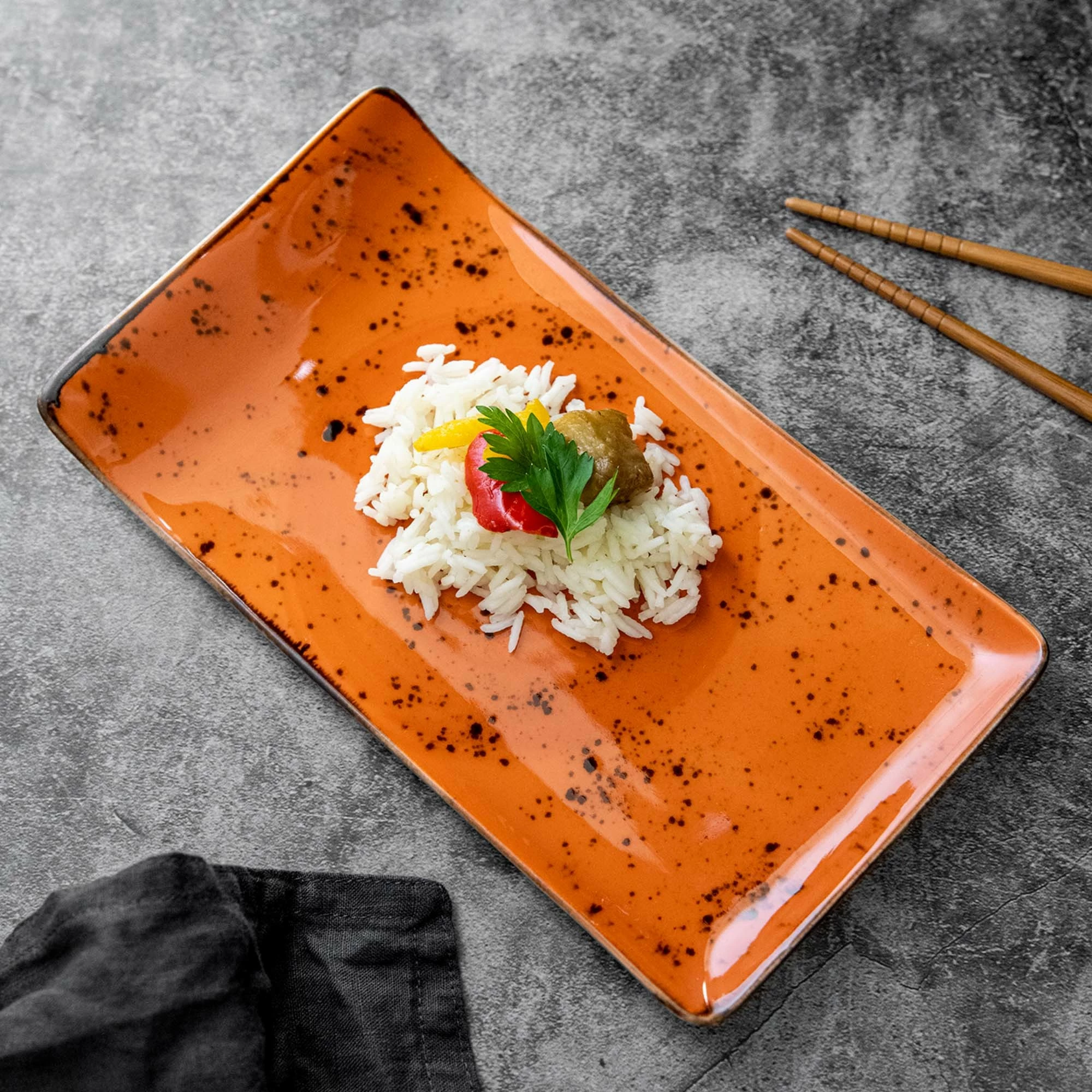 Pjatë servirimi Fine Dine Dahlia 215x90 mm, portokalli, set 6 copë