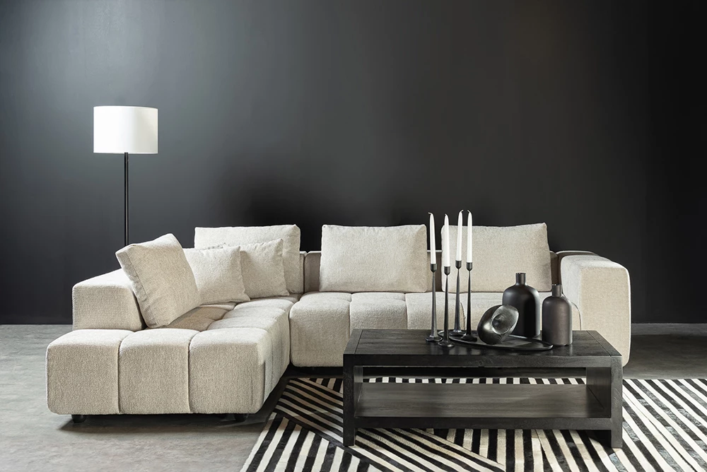 Kënd divani TOMOS, kënd i majtë, ngjyrë bezhë LEGASY 15, 298x200x85cm