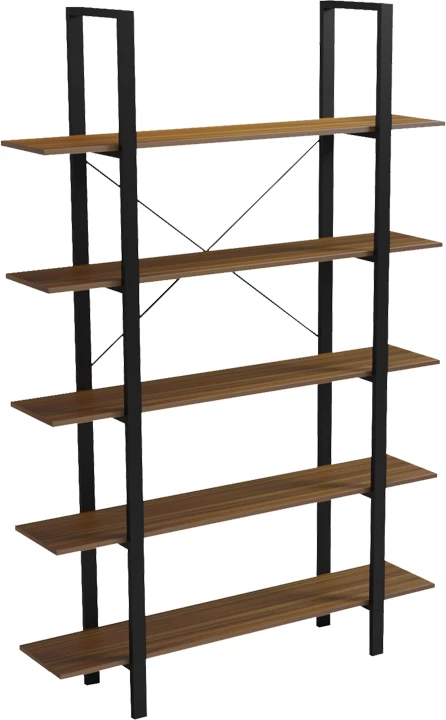 Raft librash Varous, ngjyrë arre-metal i zi, 120x28x180cm