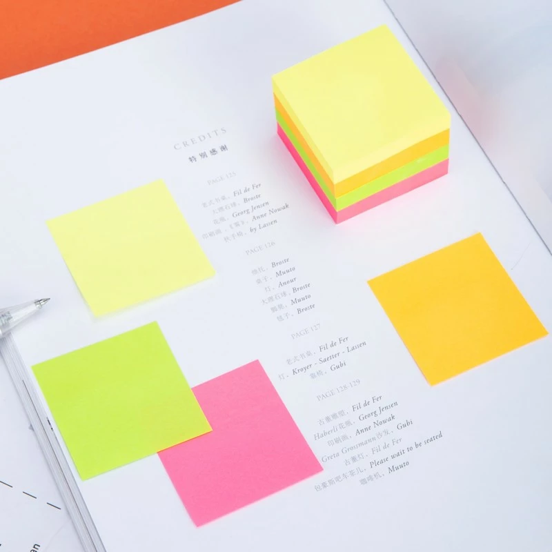 Deli Postit 51X51 400Fl Neon Mix 1/4 A03303