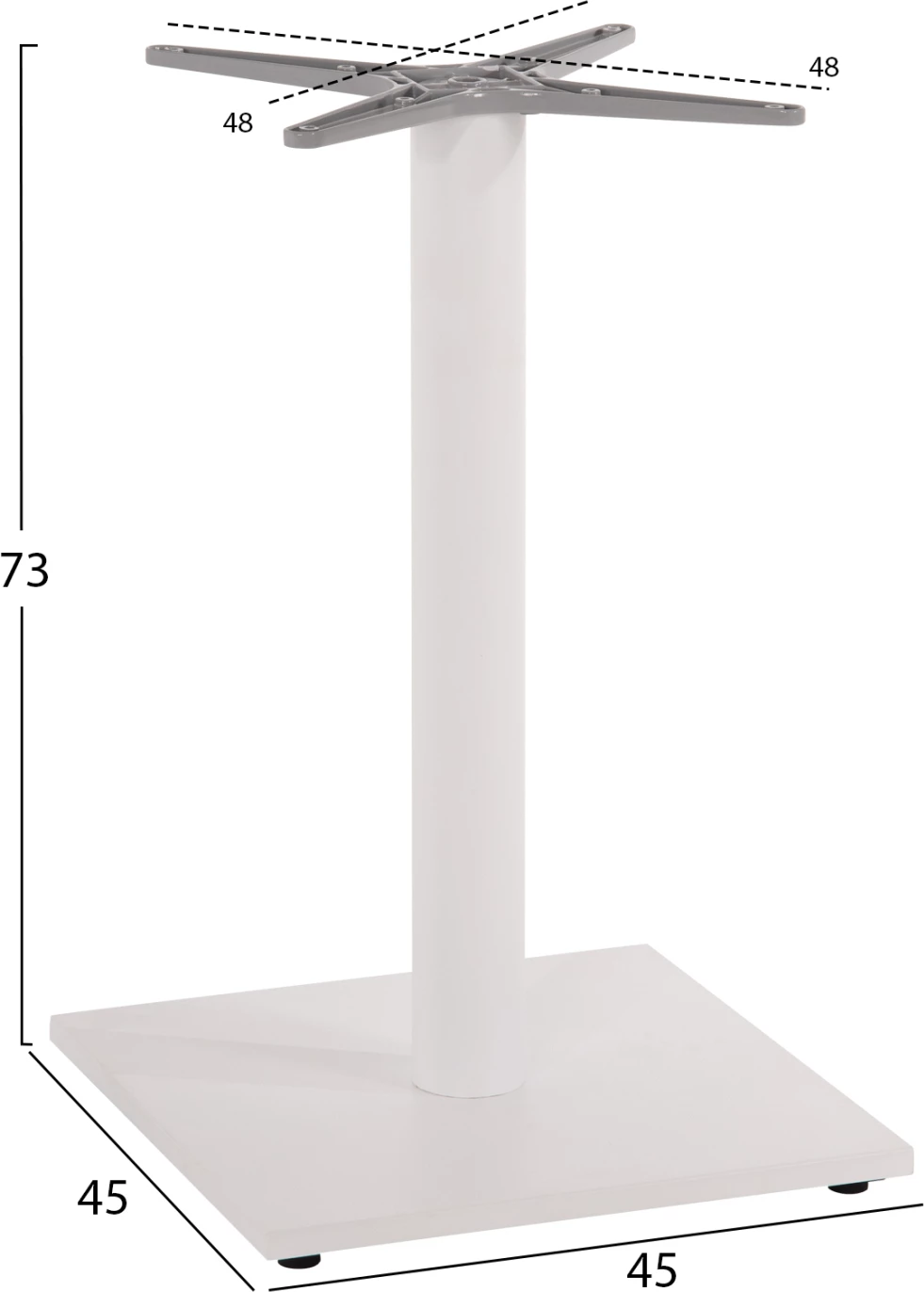 Bazë për tavolinë, ngjyrë e bardhë mat, FH475.02, 45x45x73H cm