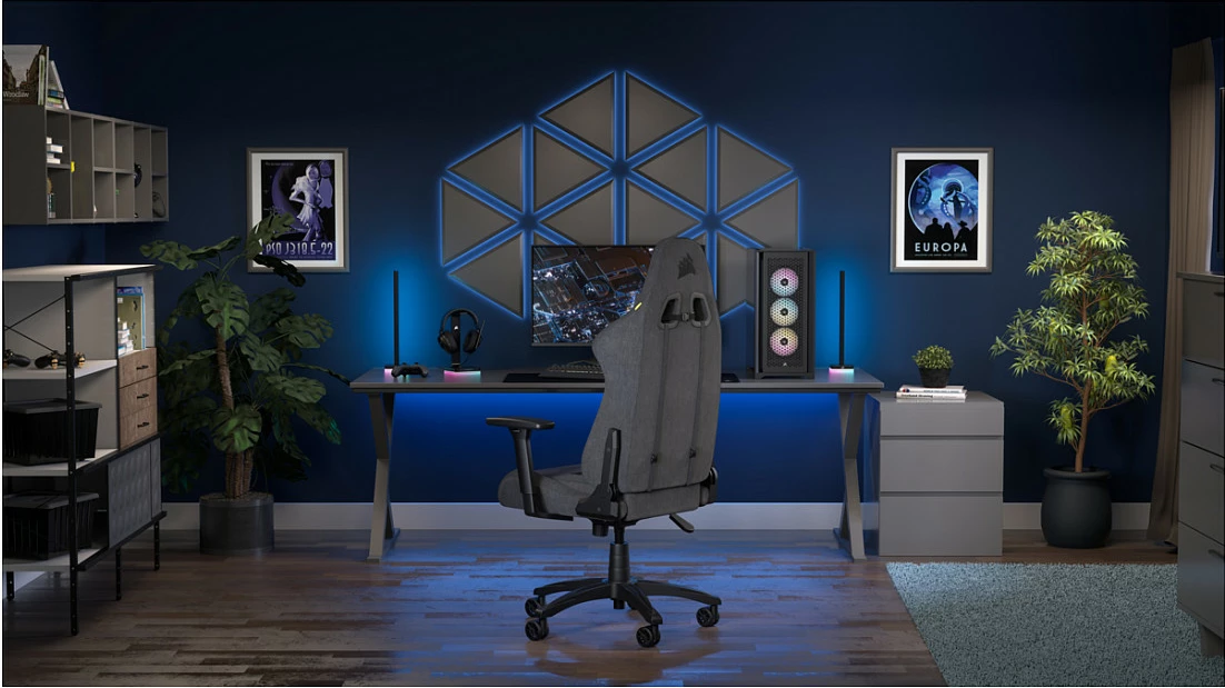 Karrige gaming Corsair TC100 Relaxed, stof, 120 kg, gri/zi