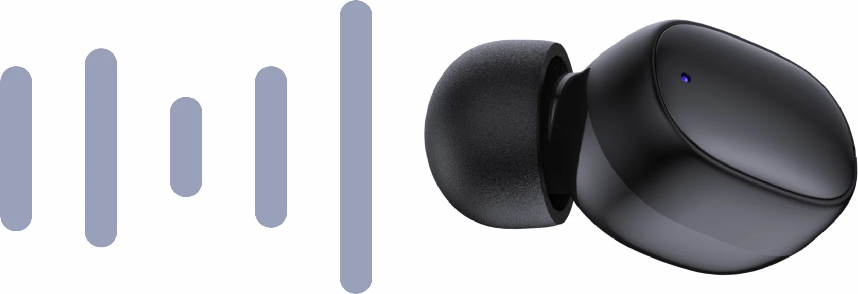 Kufje wireless 3mk FlowBuds, Bluetooth 5.3, të zeza