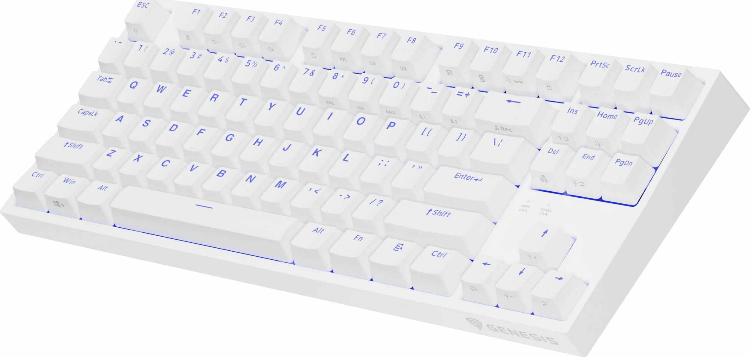 Tastierë mekanike GENESIS Thor 404 TKL NKG-2070, Gateron Yellow Pro, Hot-Swap, RGB, US layout, e bardhë