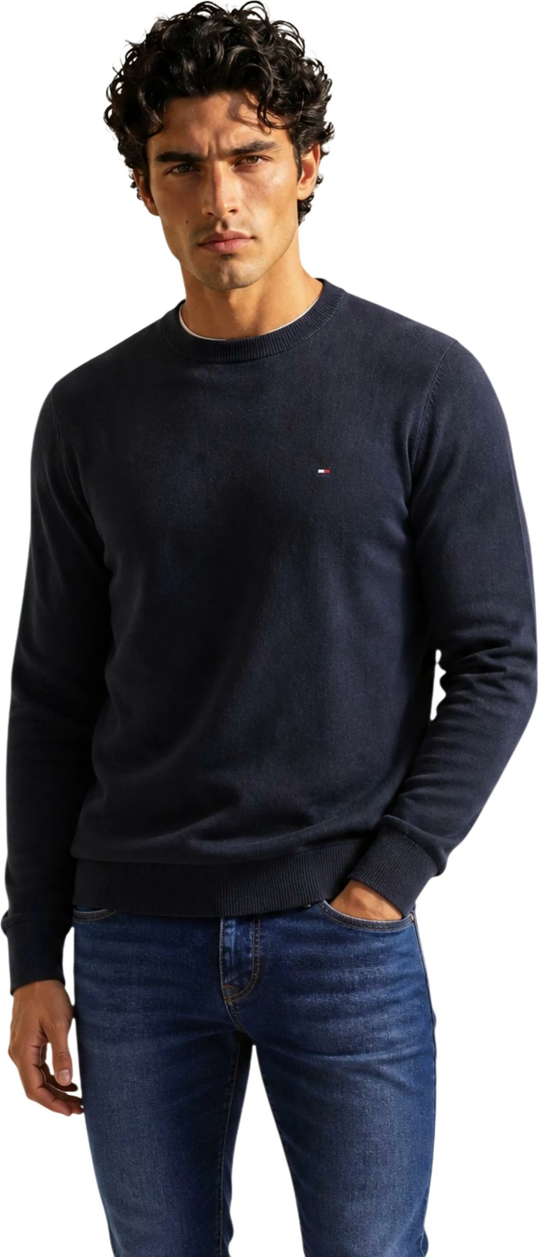 Xhemper për meshkuj Tommy Hilfiger PIMA ORG CTN CASHMERE MW0MW28046, i zi