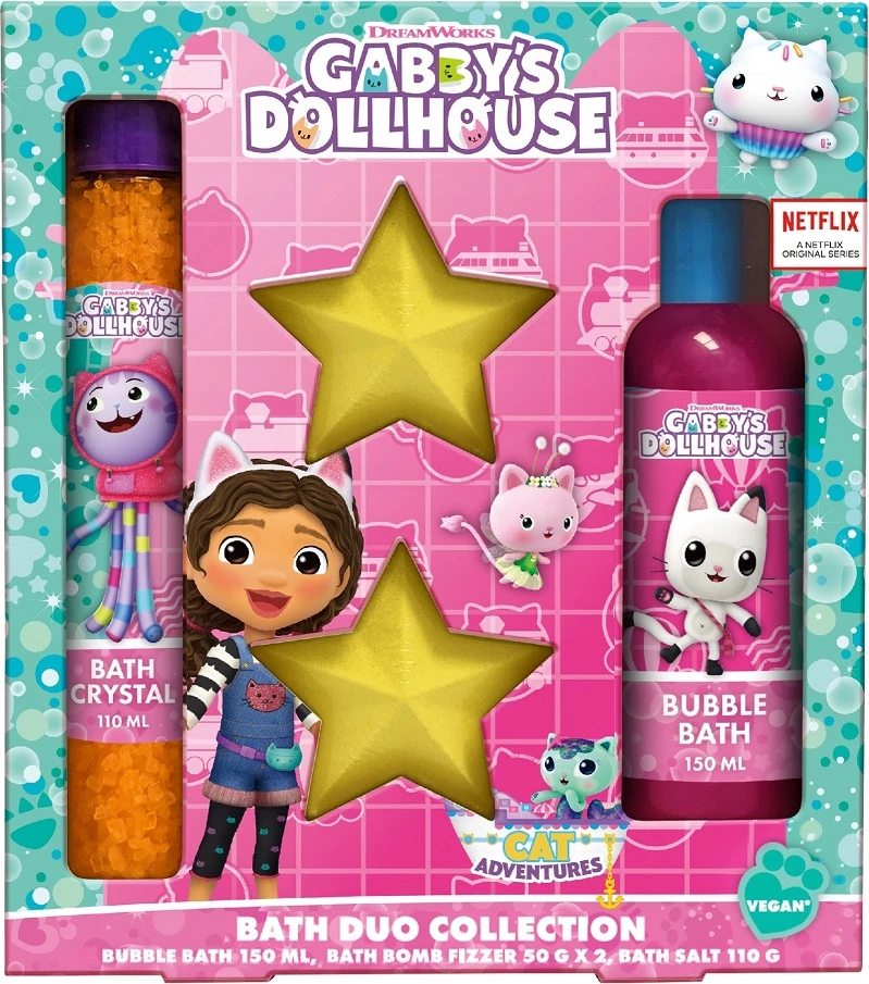 Set për banjë për fëmijë Gabby's Dollhouse Bath Duo Collection 4 copë