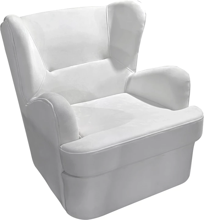 Fotel Regalo kadife, ngjyrë e bardhë, 75x88x85cm