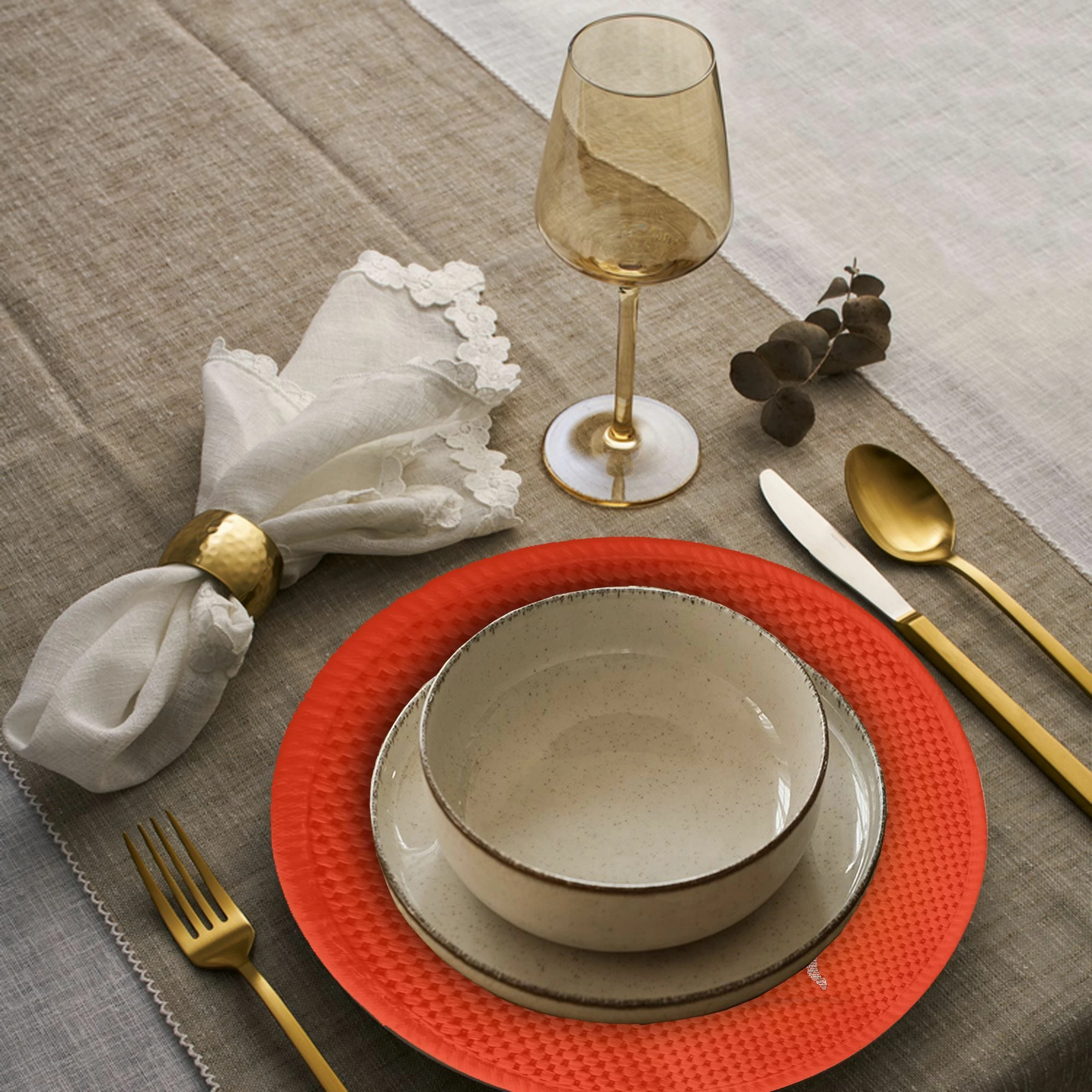 Set 4 copë mbështjellëse tavoline Hermia Concept, shumëngjyrëshe, 37cm