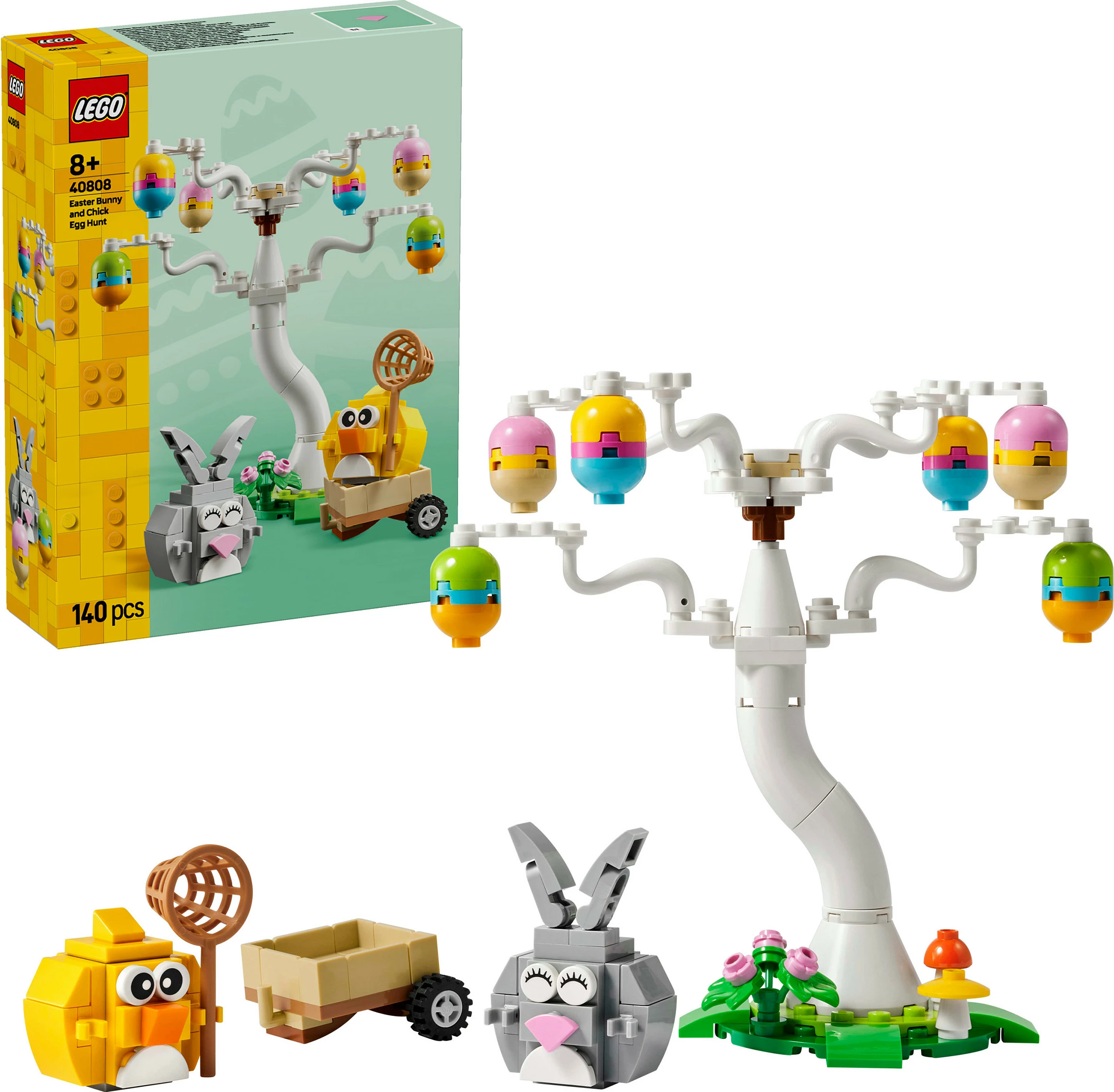Set ndërtimi LEGO Iconic 40808 Easter Bunny and Chick Egg Hunt, 140 pjesë, 8+, multikolor