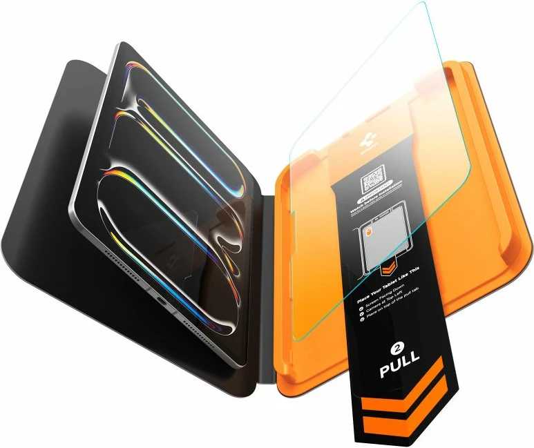 Mbrojtëse ekrani xham i kalitur Spigen ALM Glas.tR T për iPad Pro 11" 2024/2025, e tejdukshme, set me AlignMaster T