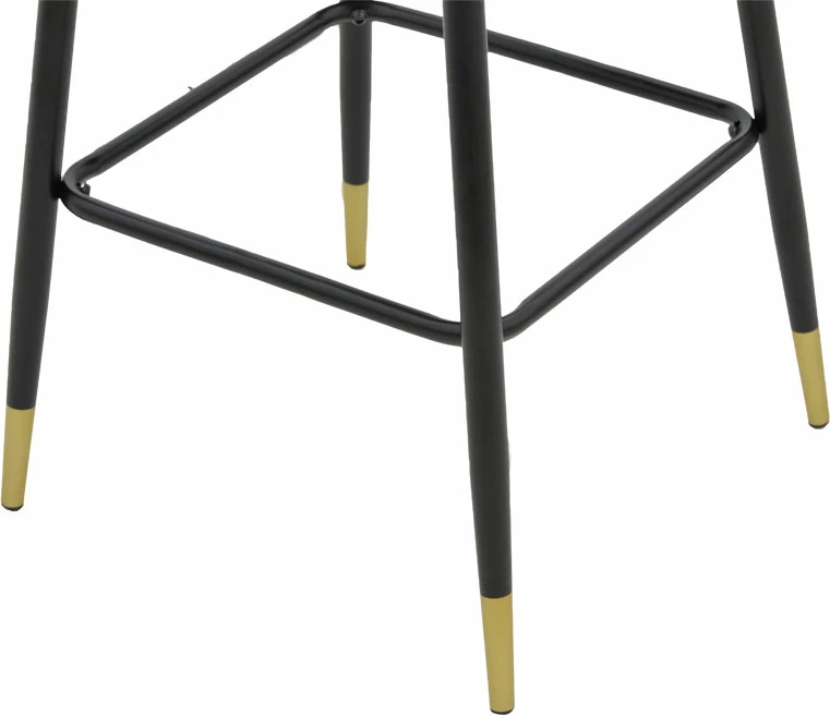 Karrige për bar Lithe këmbë metali ngjyrë ari-velur e zezë 47x44x98cm