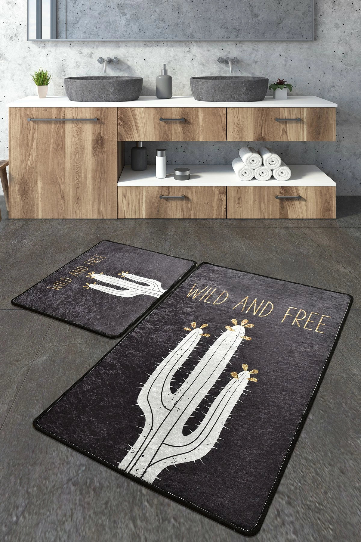 Set tapetash për banjo (2 copë), Mijölnir, Wild and Free, e zezë dhe e bardhë