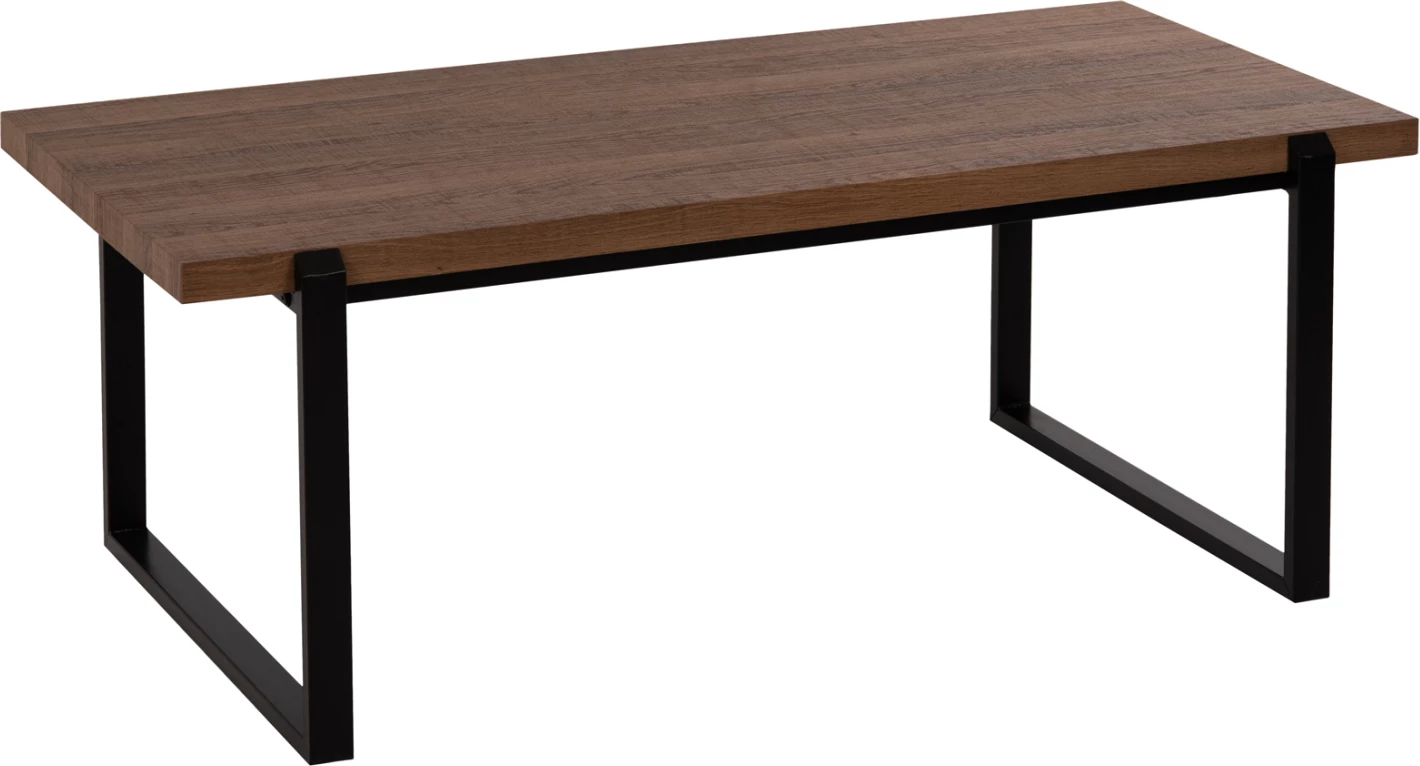 Tavolinë kafeje FH9585.04 MDF me sipërfaqe tavoline arre-bazë metalike e zezë 120x60x46H cm