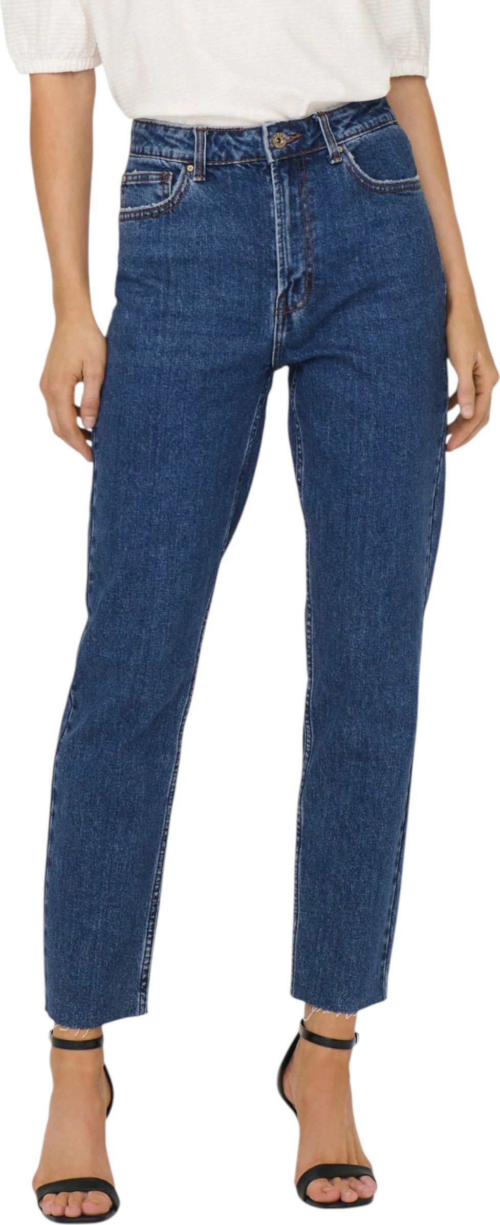 Xhinse për femra Only ONLEMILY HW ST RAW CR AN MAE05 NOOS, blu të errëta denim [Madhësia: W32 L34]