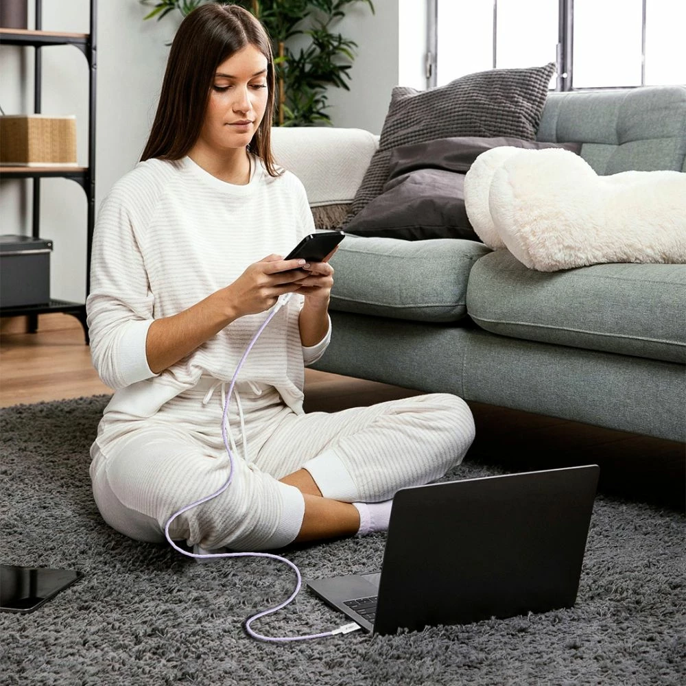 Kabllo karikimi Tech-Protect Ultraboost Lite, USB-C në Lightning, 2m, Violet