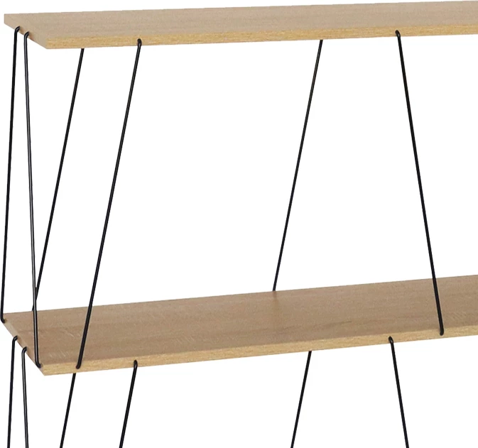 Tavolinë anësore me rafte Tars, ngjyrë lisi e zezë, 80x30x69.2cm