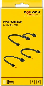 Set kabllosh rryme DeLOCK Power Cable Set për Mac Pro 2019, Micro-Fit 8-pin në 8-pin/6-pin, i zi
