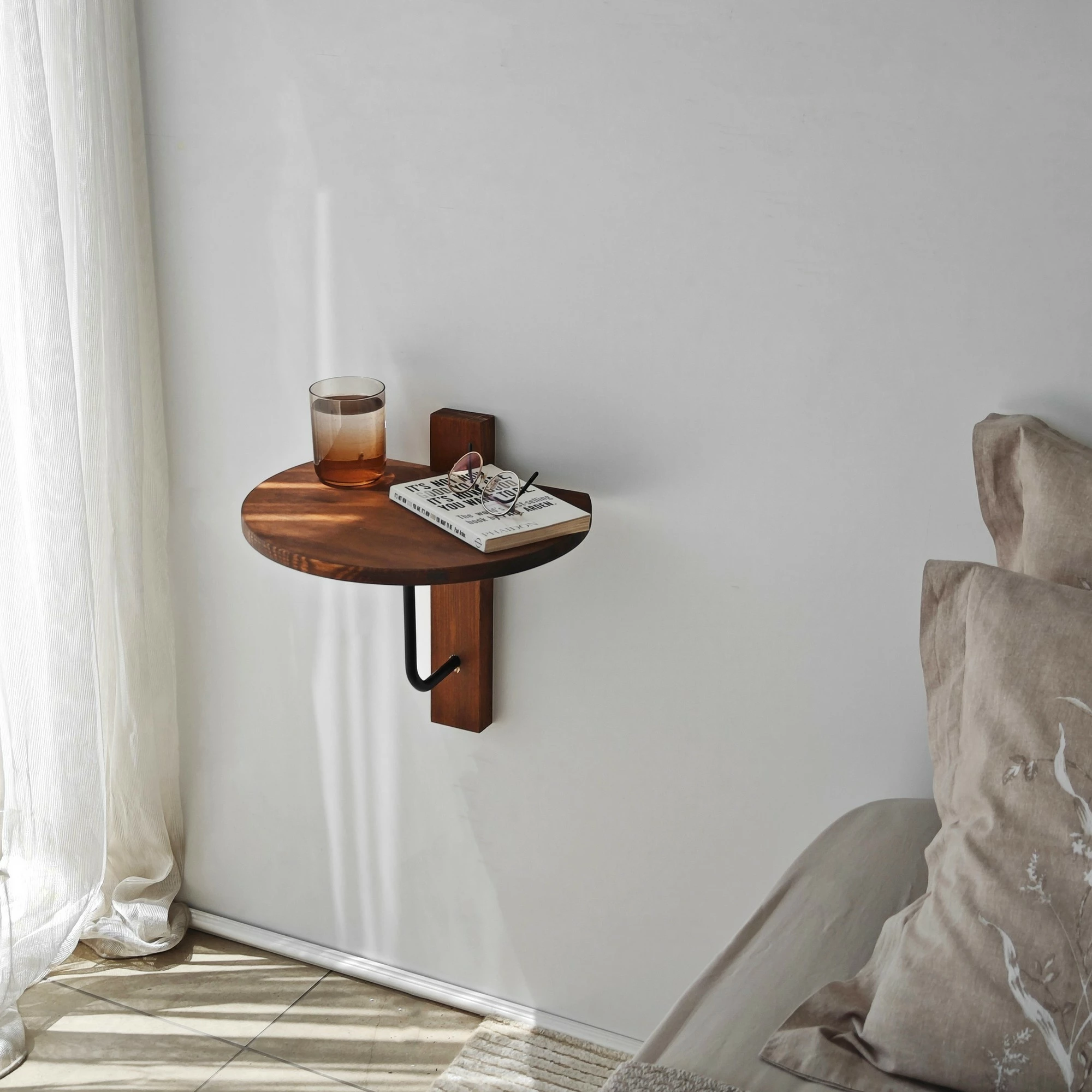 Raft muri Skye Decor, Reve, ngjyrë geshtenjtë, e zezë