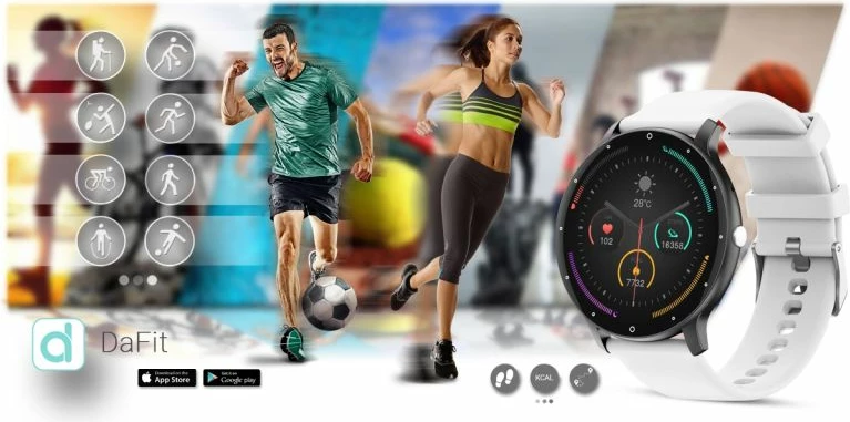 Smartwatch Gravity për të gjithë, zi/bardhë