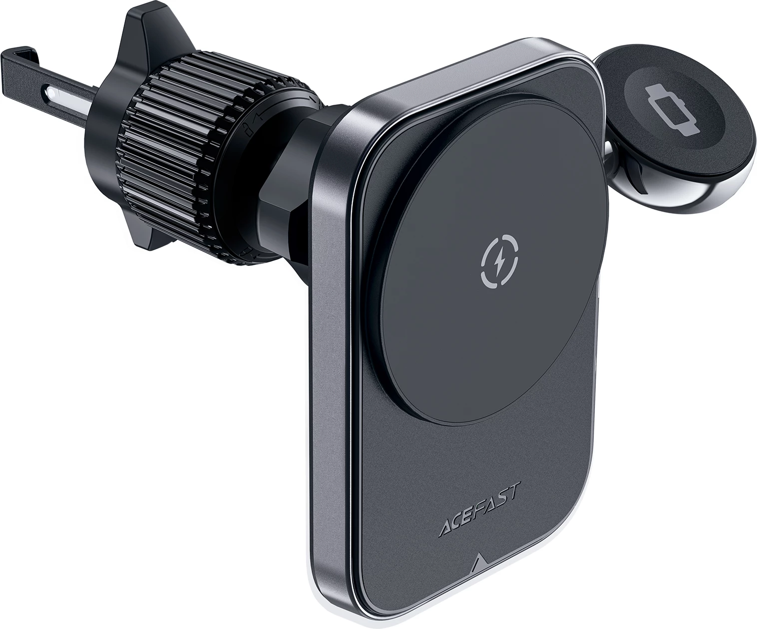 Mbajtës magnetik për veturë me karikues wireless Acefast D18, 15W, MagSafe/Qi, me kabllo USB-A në USB-C, zi