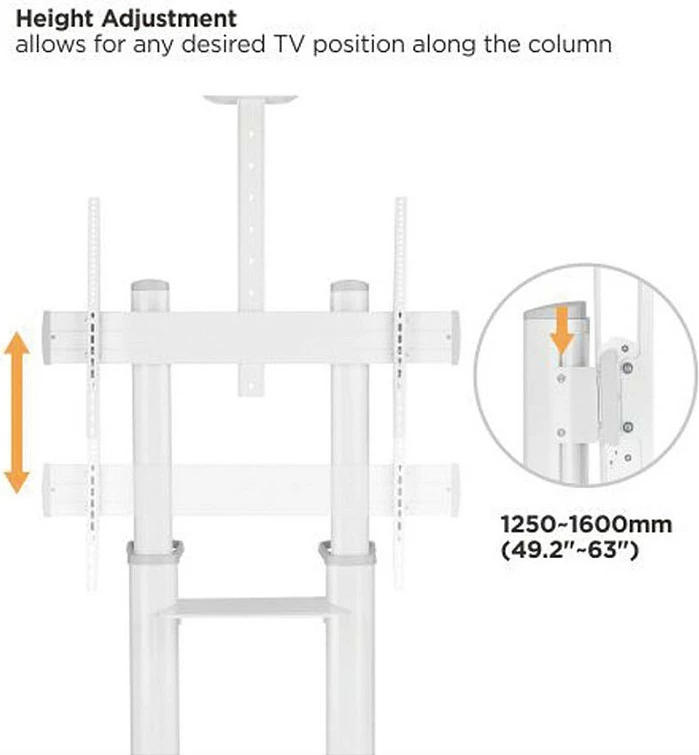 Karrocë multimediale ROLINE 17.03.1263, për TV/ekran 70"-120", VESA deri 1000x600, 140 kg, e zezë